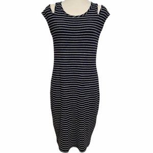 Athleta Navy and White Stripe Dress